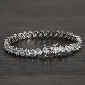 2ct Oval Diamond Womens 14K White Gold Tennis Bracelet 14 Karat Silver Jewelry